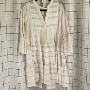 Devotion TWINS Cream Striped Mini Dress